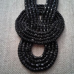 Express Black Beaded Necklace